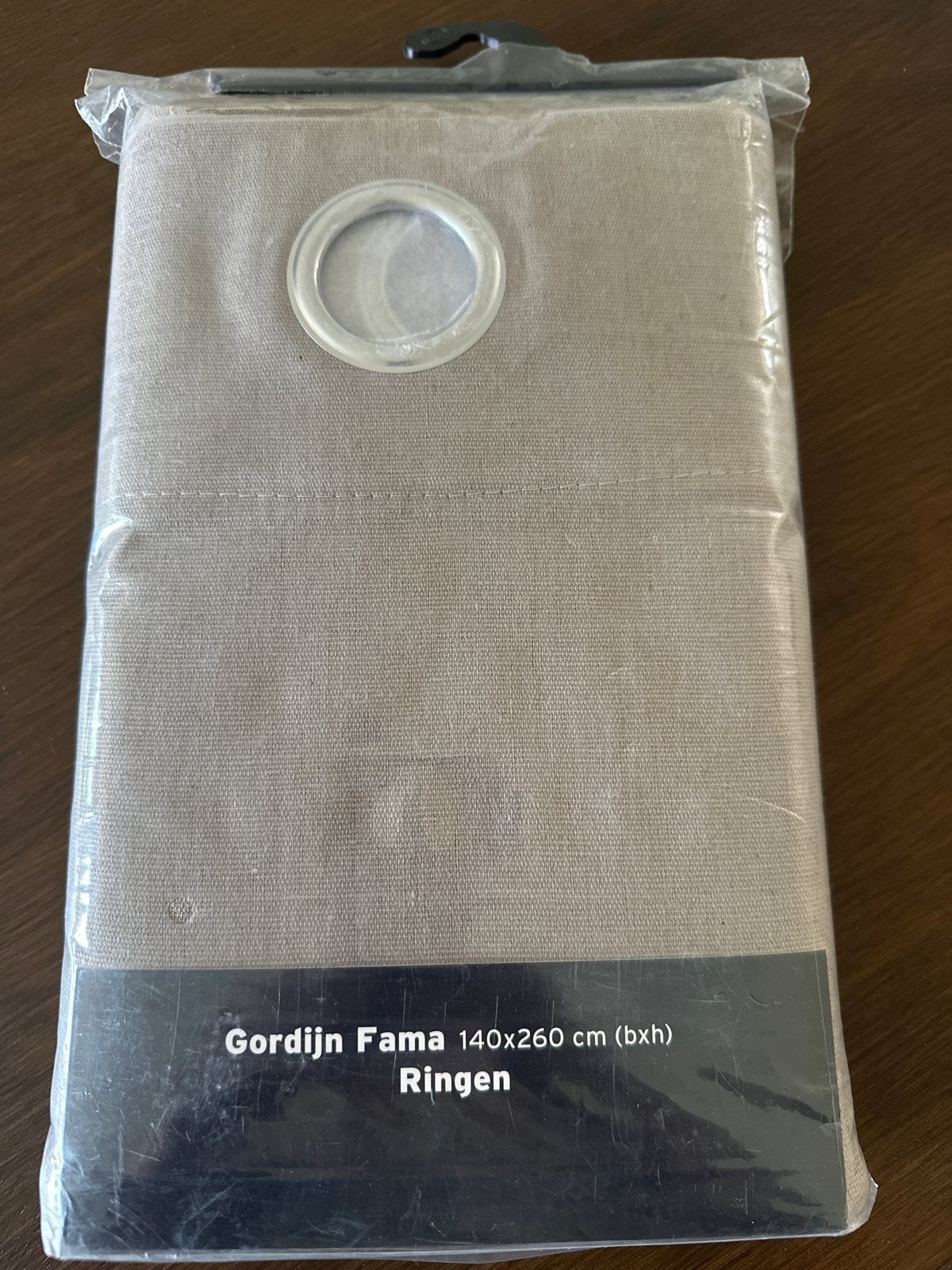 Gordijn Fama 140x260 cm (bxh) met ringen - Taupe, Met ringen, Overige merken, Bruin, Nieuw