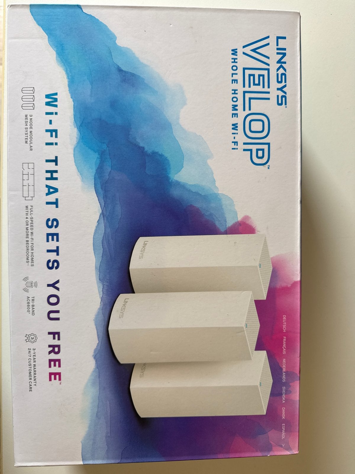 Linksys Velop WHW0303-EU Tri-Band Mesh WiFi Systeem (3-pack), Ophalen, Zo goed als nieuw, Router