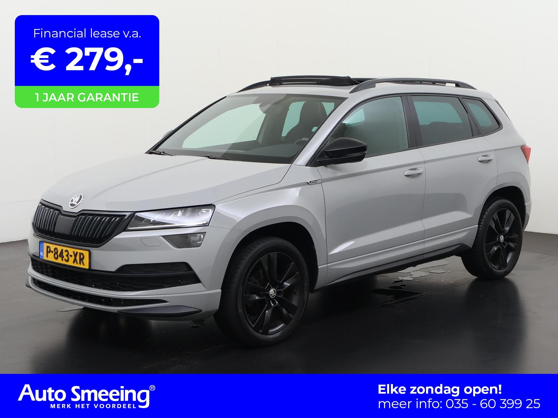 Skoda Karoq 1.5 TSI ACT Sportline DSG | Trekhaak | Panoramad, 12 maanden, Stof, 4 cilinders, Karoq