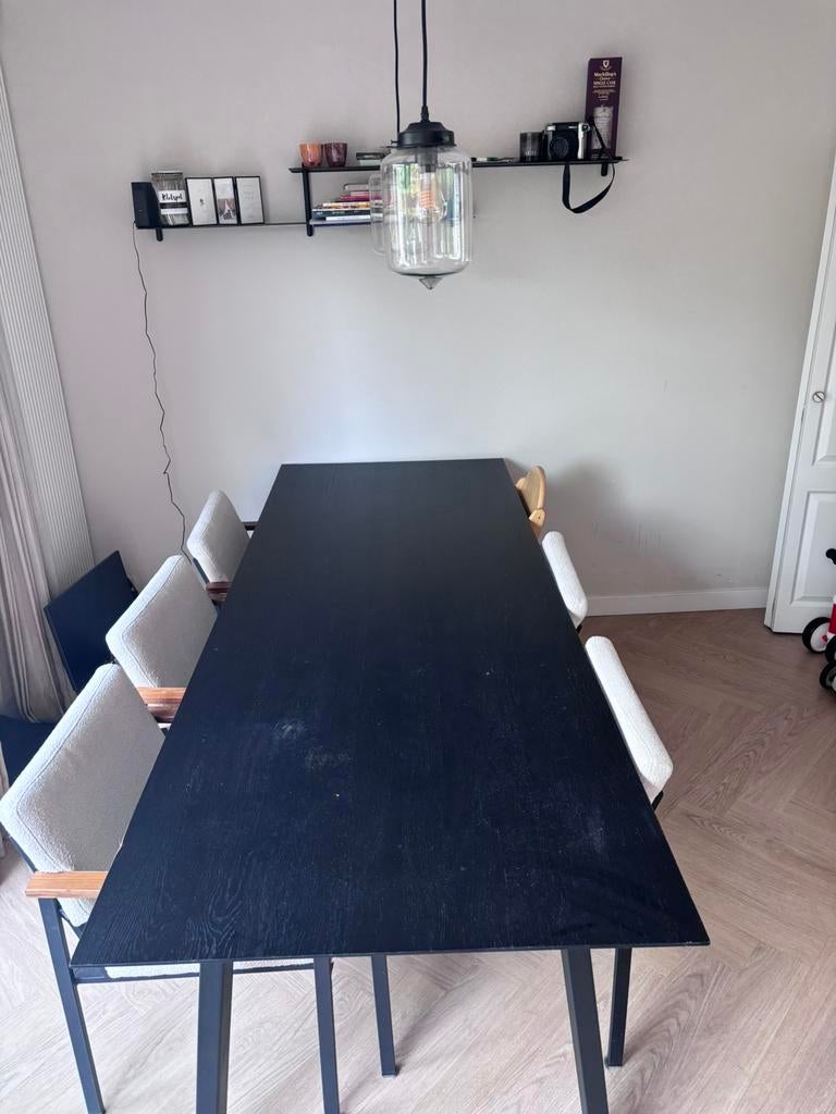 Massief eiken eettafel 240x90, Huis en Inrichting, Tafels | Eettafels, Ophalen, 200 cm of meer, 50 tot 100 cm, Zo goed als nieuw