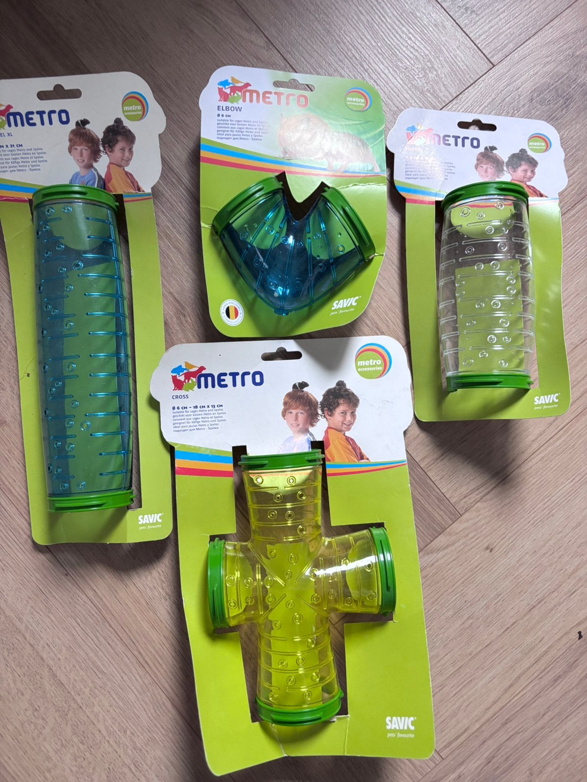 4 x Savic metro platte buis kruistunnel bocht en buis, ., Nieuw, Ophalen of Verzenden, .