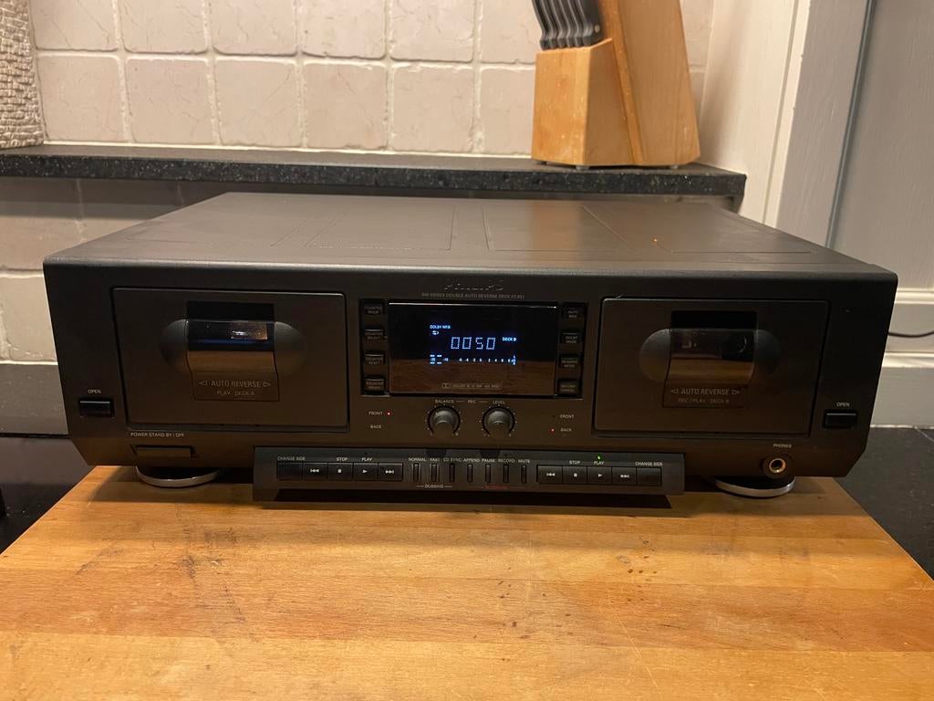Philips FC931 Cassettedeck - Dubbel Auto Reverse, Ophalen of Verzenden, Dubbel, Philips, Tiptoetsen
