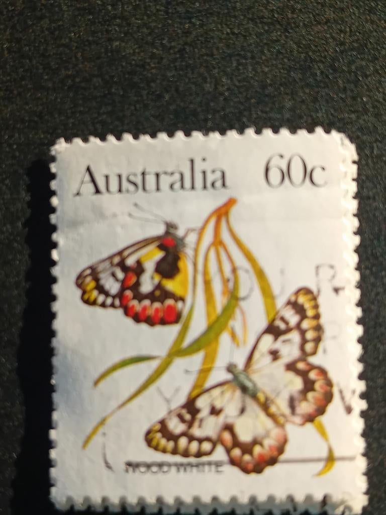 Australische postzegel met vlinders - 60c, Verzamelen, Ansichtkaarten | Buitenland, Ophalen of Verzenden, 1980 tot heden, Frankrijk