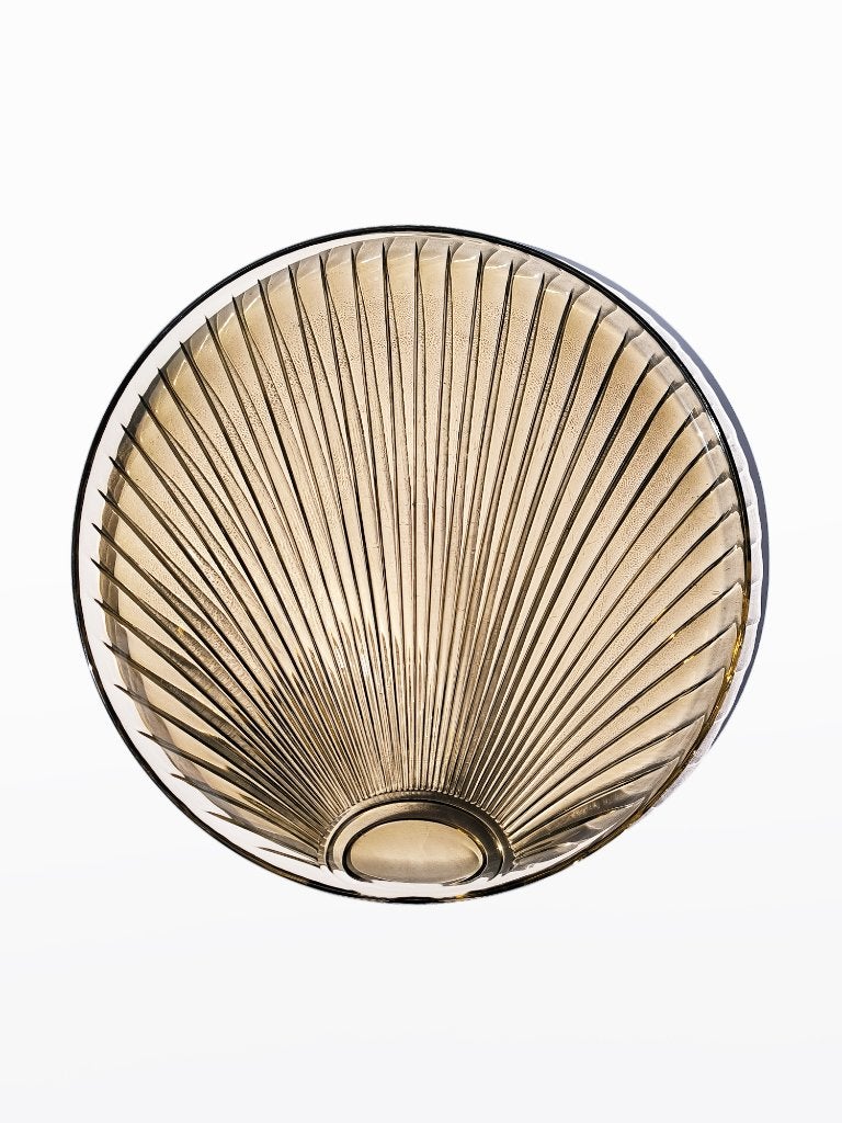Bord glas rookglas schelp, Glas of Glazen, Verzenden, Overige stijlen, Glas