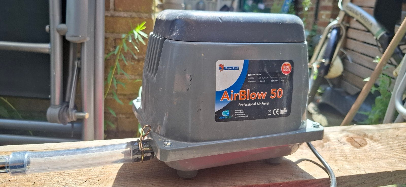 Vijverpomp air blow 50, Ophalen