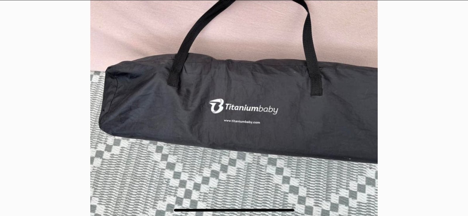 Titaniumbaby Campingbed 60x120 Zwart/Melange, Ophalen of Verzenden, Zo goed als nieuw, 70 tot 85 cm