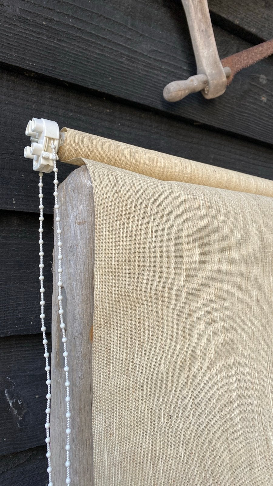 Lichtdoorlatend rolgordijn, beige, 50 cm breed, Gebruikt, Overige merken, Beige, Ophalen of Verzenden