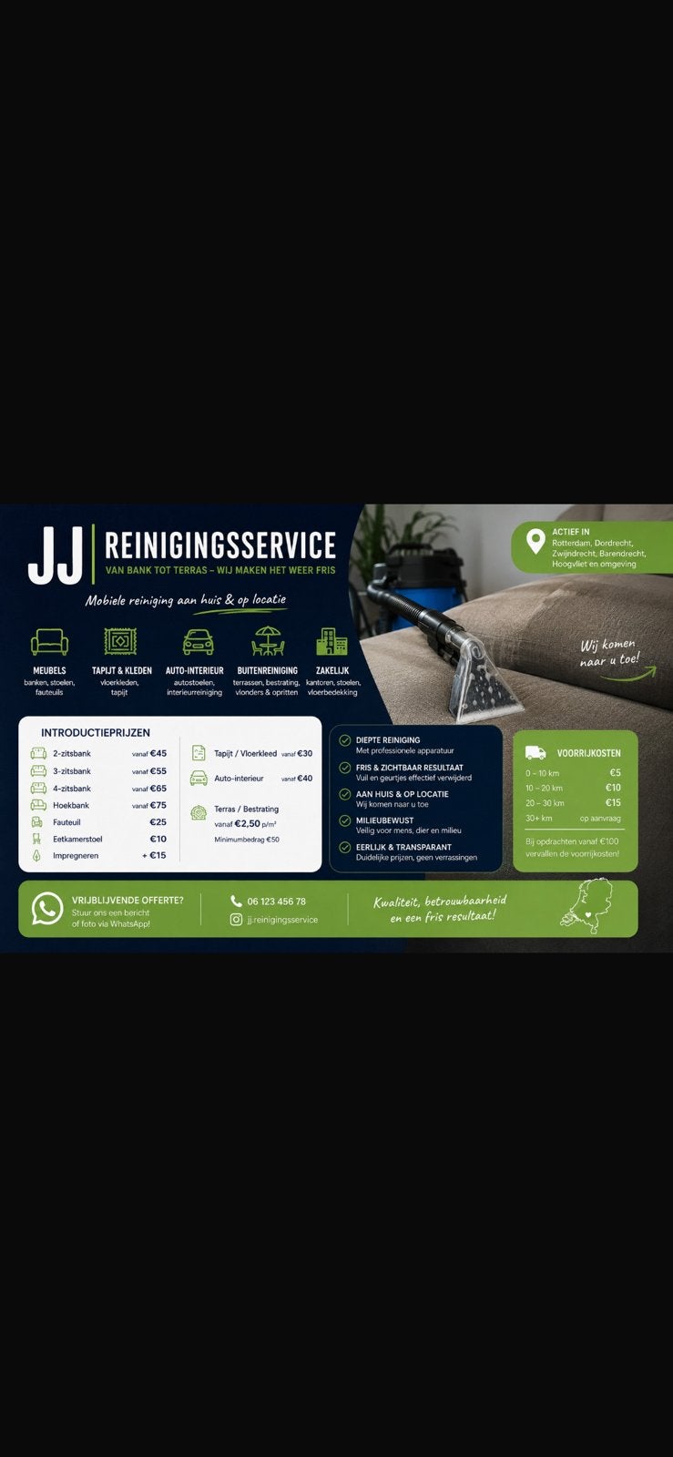 Goedkoopste van NL - (stoom)reiniging op locatie - vanaf €5!, Ophalen of Verzenden