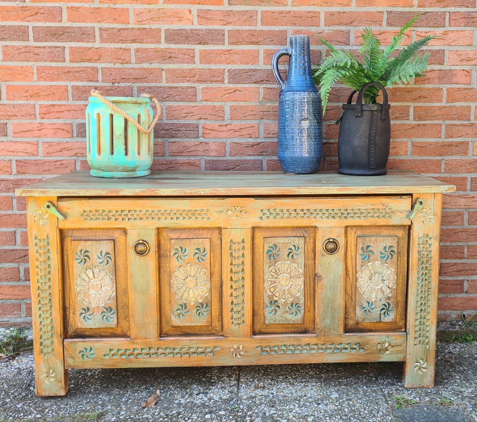 XL dekenkist bruidskist klepkast dressoir tv-kast ibiza, Ophalen, 50 – 75, Minder dan 50 cm, 100 tot 150 cm