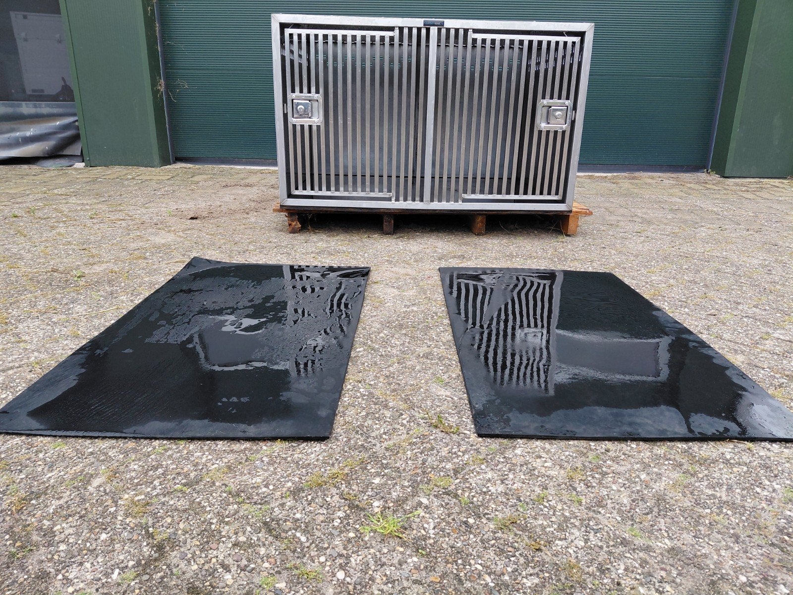 RVS 2 vaks Hondenkooi autokooi Kamerkennel  bench, Dieren en Toebehoren, Ophalen
