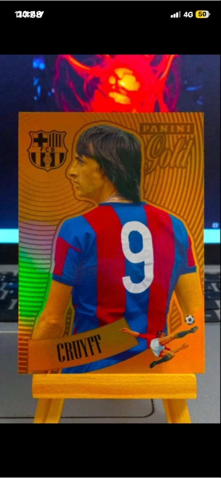 Panini Gold Johan Cruijff FC Barcelona, Ophalen of Verzenden, Zo goed als nieuw, Buitenlandse clubs, Spelerskaart