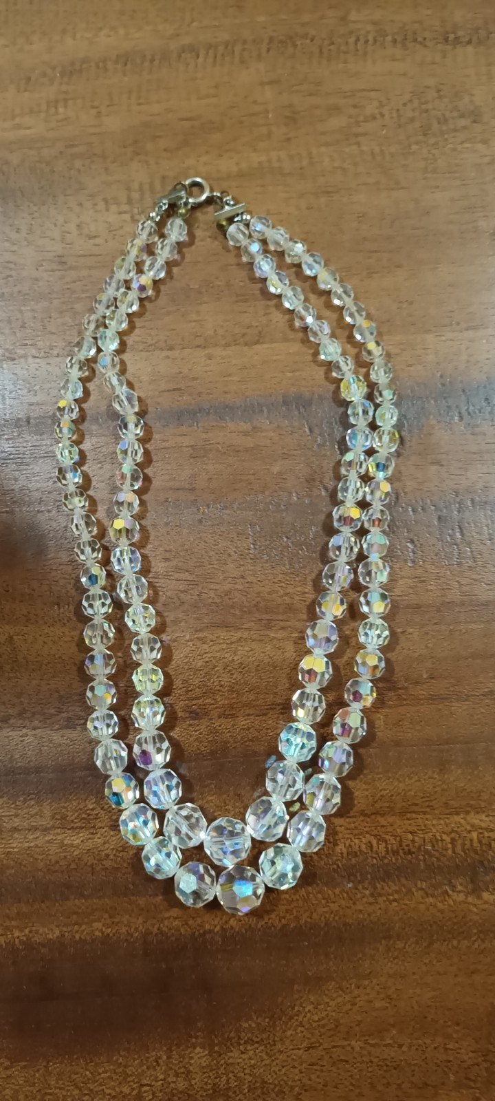 Vintage Kristallen Ketting - Dubbele Rij Glanzende Kralen, Sieraden, Tassen en Uiterlijk, Met kristal, Overige materialen, Overige kleuren