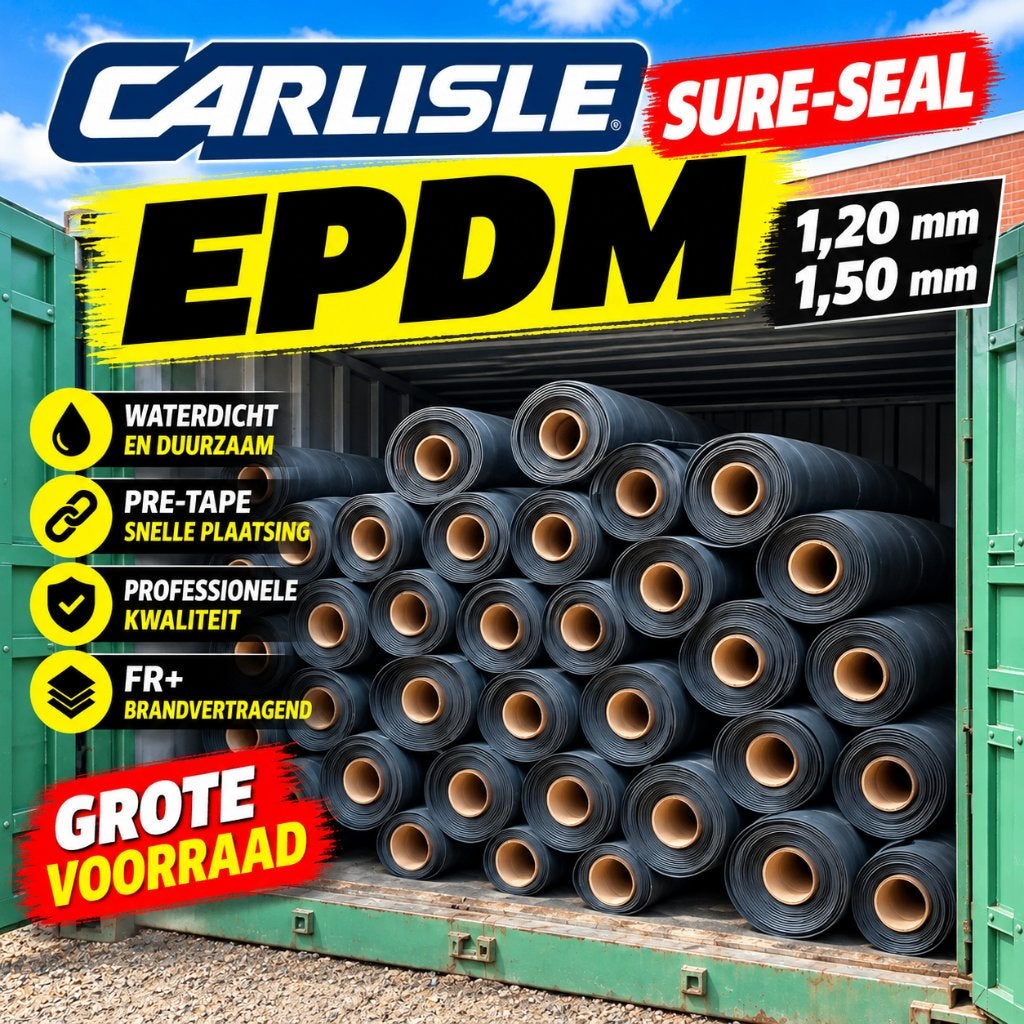 Carlisle Sure-Seal EPDM FR en Pre-tape  vanaf € 7,50/m², Ophalen, Overige materialen, Zwart, Nieuw