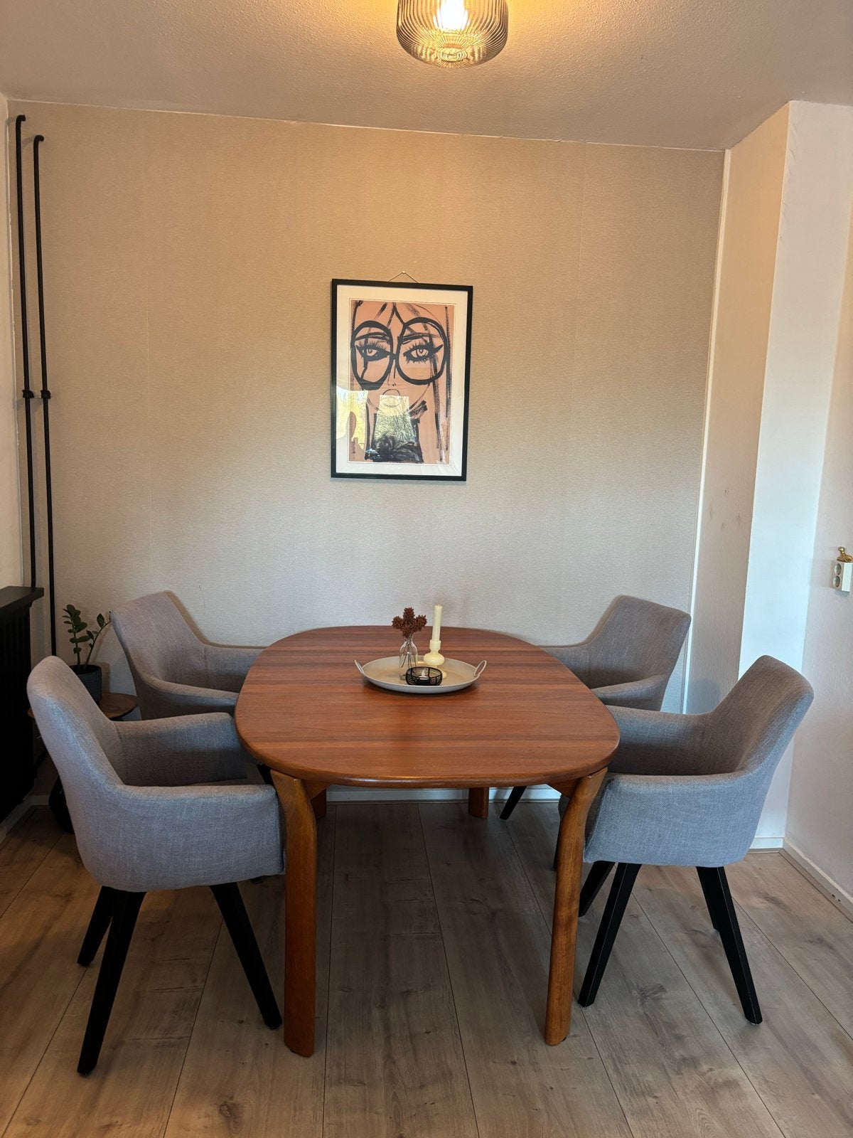Vintage Deense uitschuifbare eettafel - Teakhout, Huis en Inrichting, Ophalen, Gebruikt, 100 tot 150 cm, Teakhout