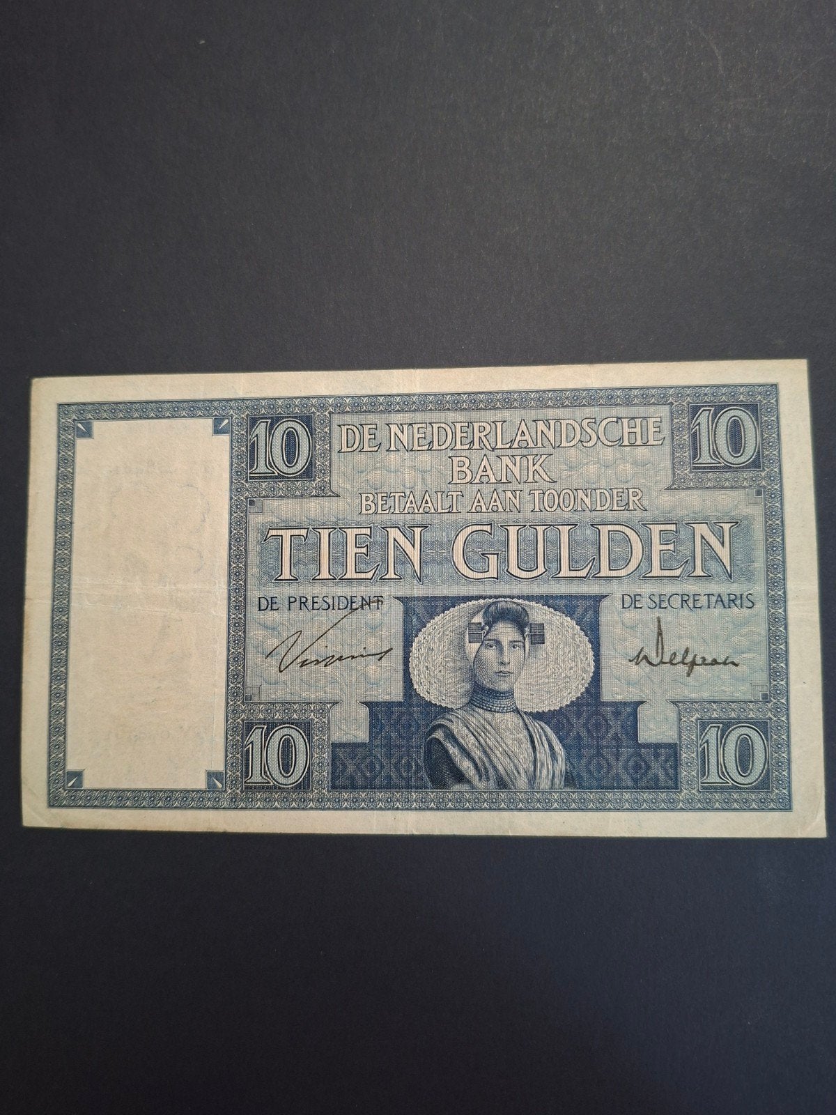 10 gulden Zeeuws Meisje proof uit 1930 in ZF, Ophalen of Verzenden, 10 gulden, Los biljet