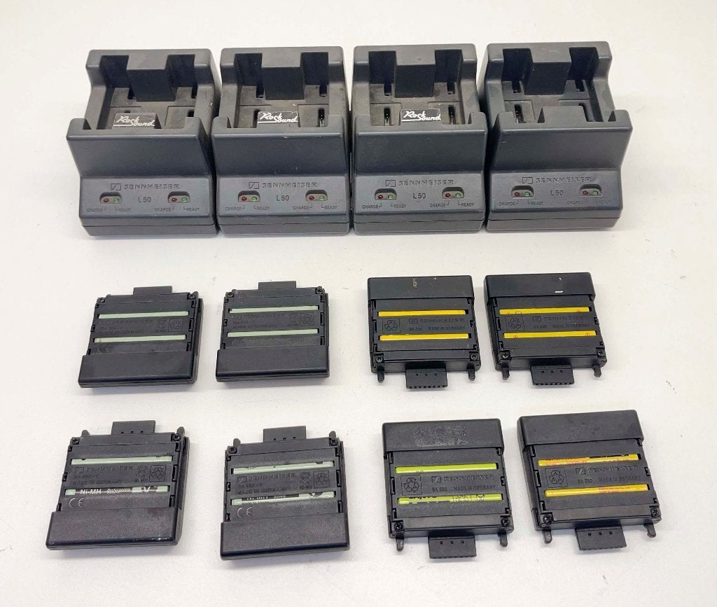 Senhheiser 4 x L50 Dubbel Charger + 8 x BA250 accu, Telecommunicatie, Zenders en Ontvangers, N, Zender en Ontvanger, Ophalen of Verzenden