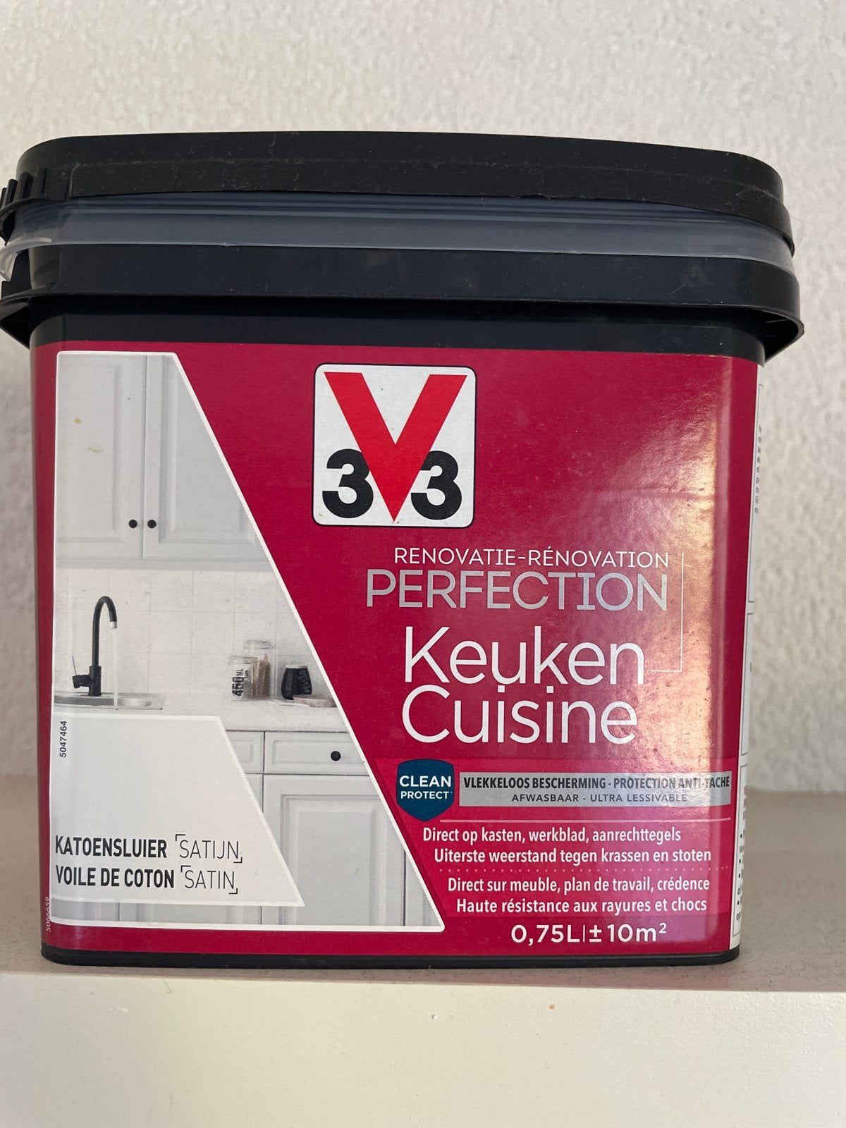 V33 Renovatie Perfection Keukenverf - Katoensluier Satijn, Doe-het-zelf en Verbouw, Verf, Beits en Lak, Ophalen, Nieuw, Verf, Grijs