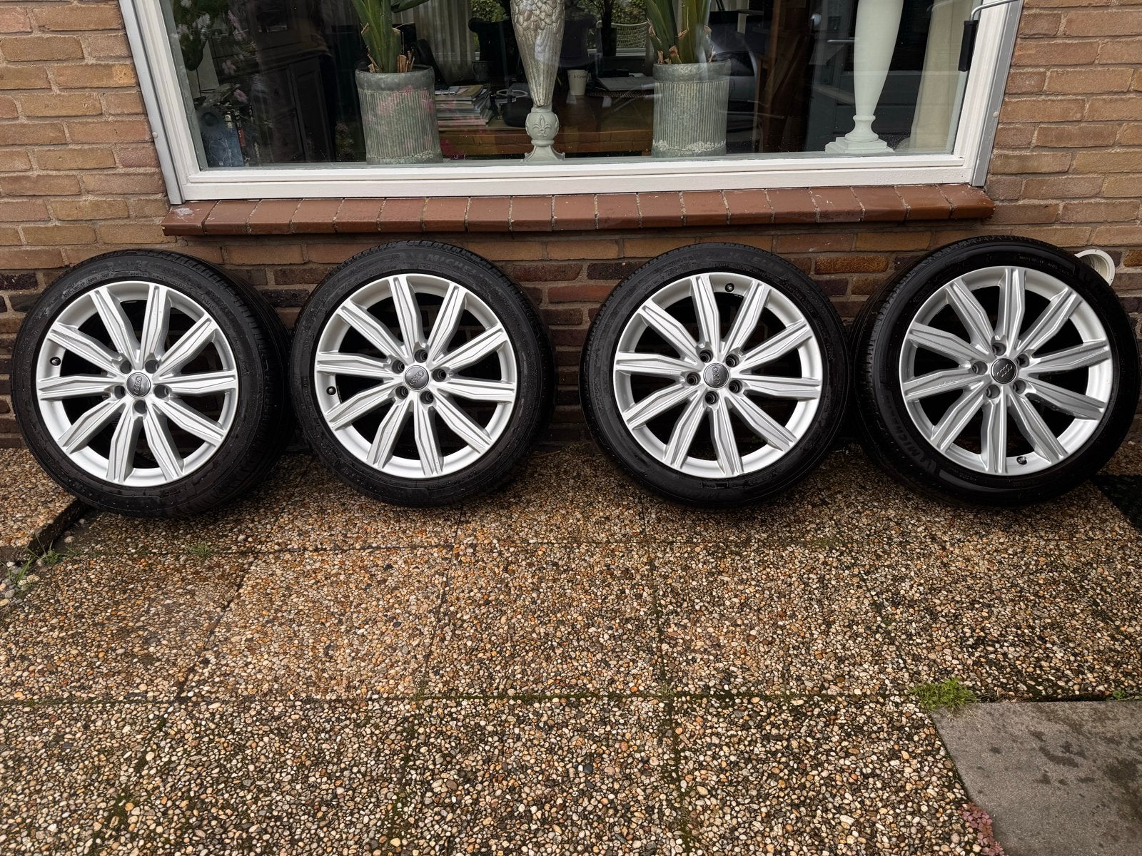 Audi 19 inch velgen met Michelin winterbanden, Banden en Velgen, Winterbanden, Personenwagen, Ophalen