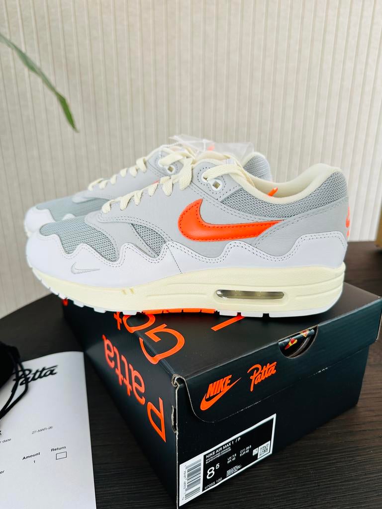 Nike Air Max 1 Patta Waves White Hyper Crimson, Kleding | Heren, Schoenen, Nieuw, Sneakers of Gympen, Wit, Ophalen of Verzenden