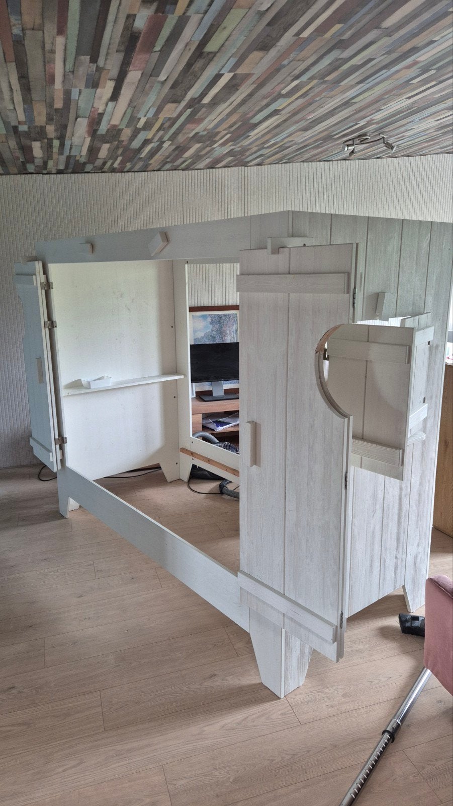 Kinderbedstee, 90x200, wit hout voor kinderen, Gebruikt, Eenpersoons, Speels, robuust, Wit