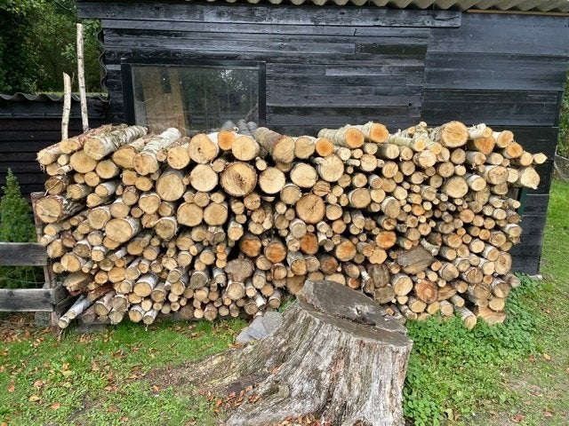 Houtstammen 1m. Berken 4m2, 3 tot 6 m³, Ophalen, Berkenhout, Stammen