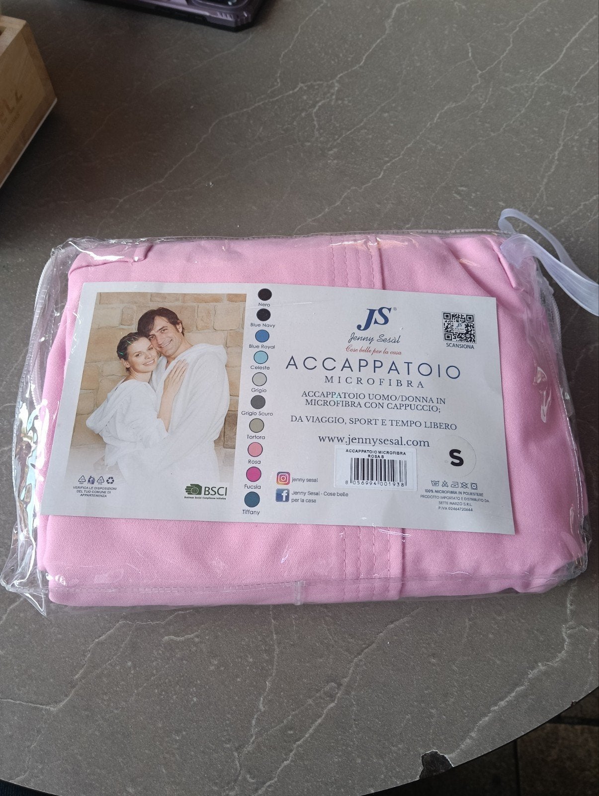 Nieuwe Jenny Sesal microvezel badjas roze - Maat S, Kleding | Dames, Ophalen of Verzenden, Nieuw