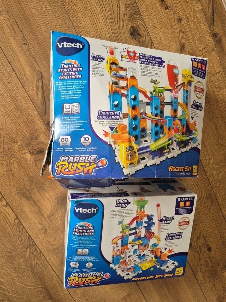 VTech Marble Rush knikkerbaan, twee sets, Ophalen, Gebruikt, 4 tot 6 jaar