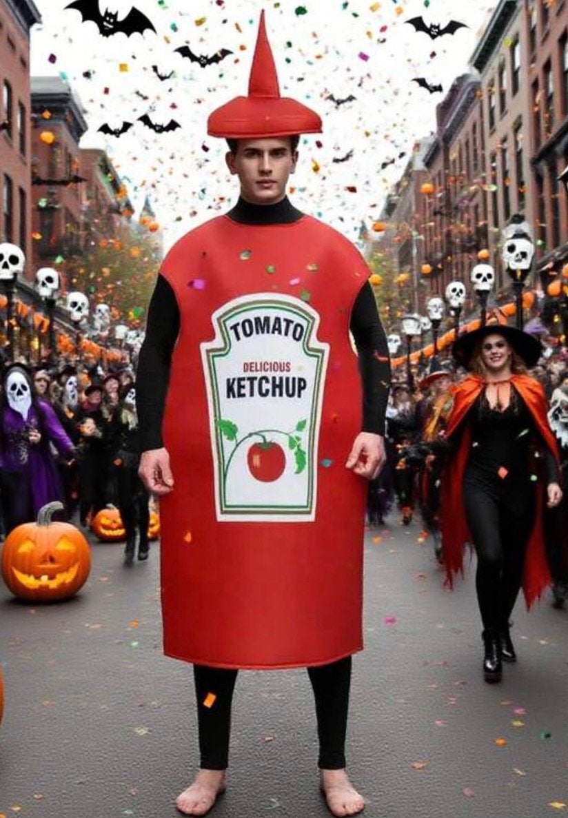 Kostuum Tomatenketchup (één maat), Kleding | Heren, Nieuw, Overige maten, Ophalen of Verzenden, Overige thema's