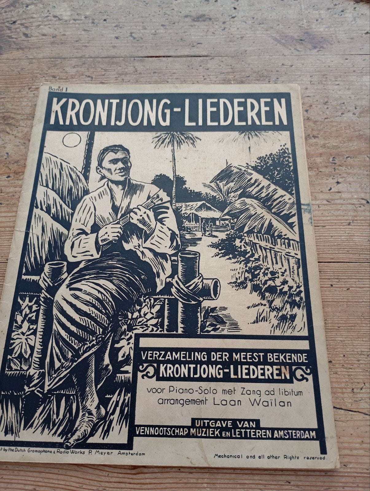 Vintage Krontjong liedjes Poster, Ophalen of Verzenden