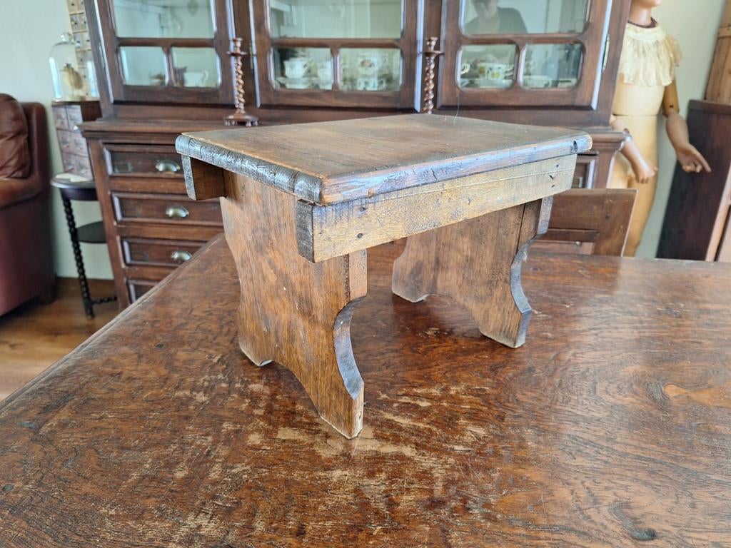 Oud Houten Krukje/Bankje/Bijzettafeltje/Tafeltje, Antiek en Kunst, Ophalen of Verzenden