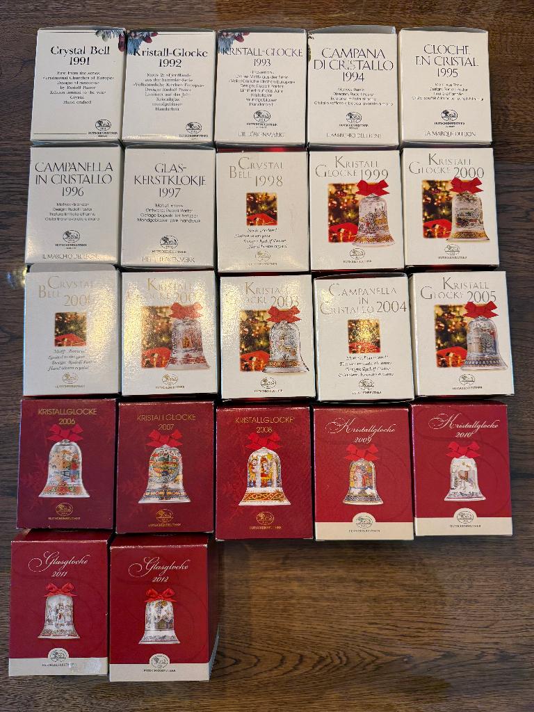 Hutschenreuther kristallen kerstklokken 1991 t/m 2012, Ophalen, Zo goed als nieuw