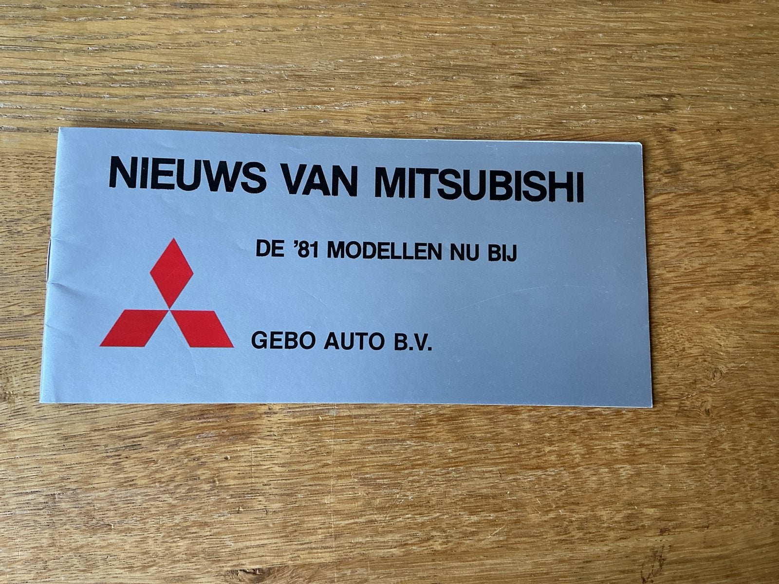 Mitsubishi Celeste folder 1981 modellen - Gebo Auto B.V., Ophalen of Verzenden, Zo goed als nieuw, Mitsubishi