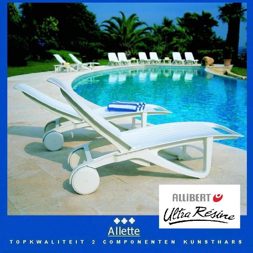 Allibert sun lounger ligbed ligstoel vgl kettler rovergarden, Ophalen, Zo goed als nieuw, Kunststof, Verstelbaar