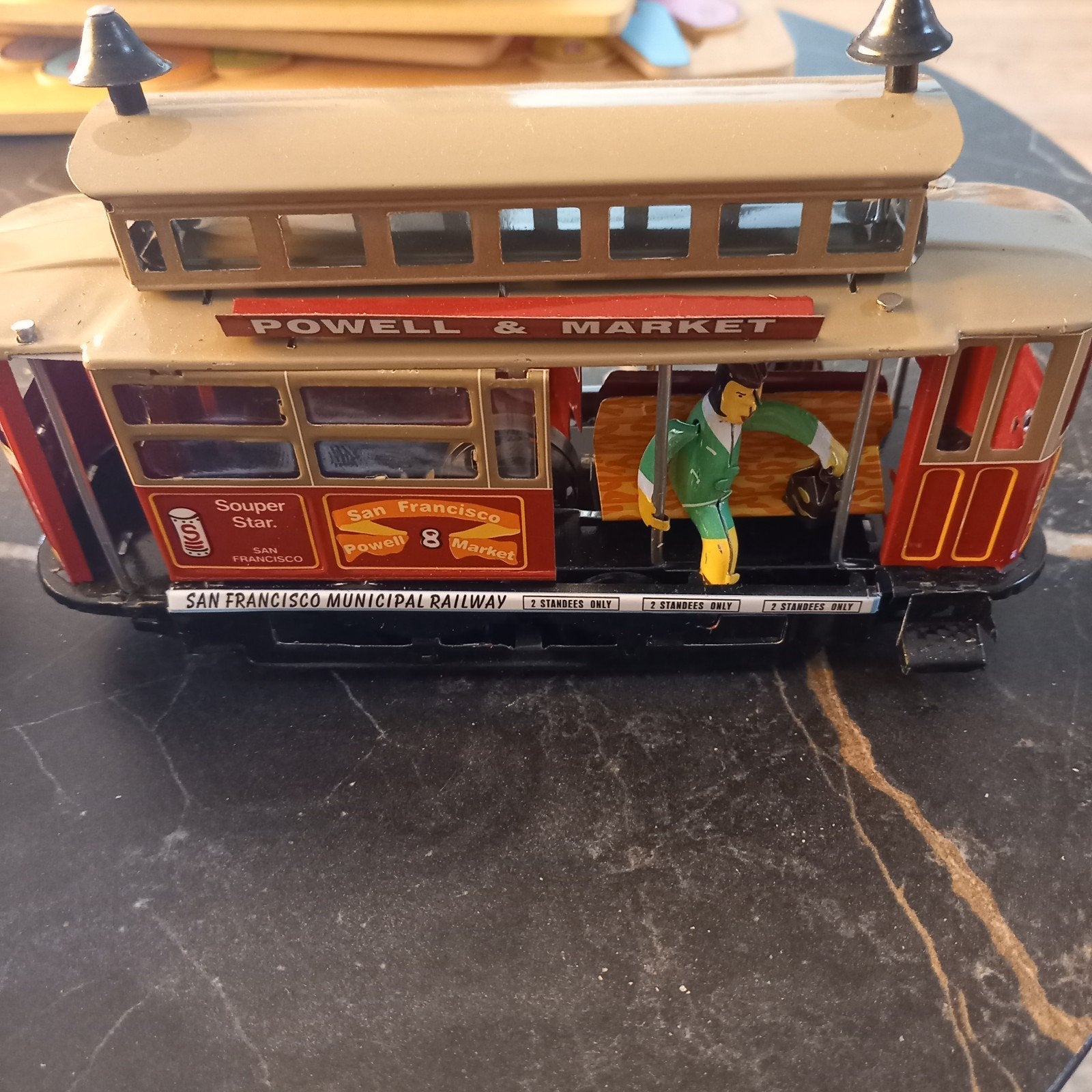 Vintage opwindbare tram San Francisco Powell & Market, Ophalen, Nieuw