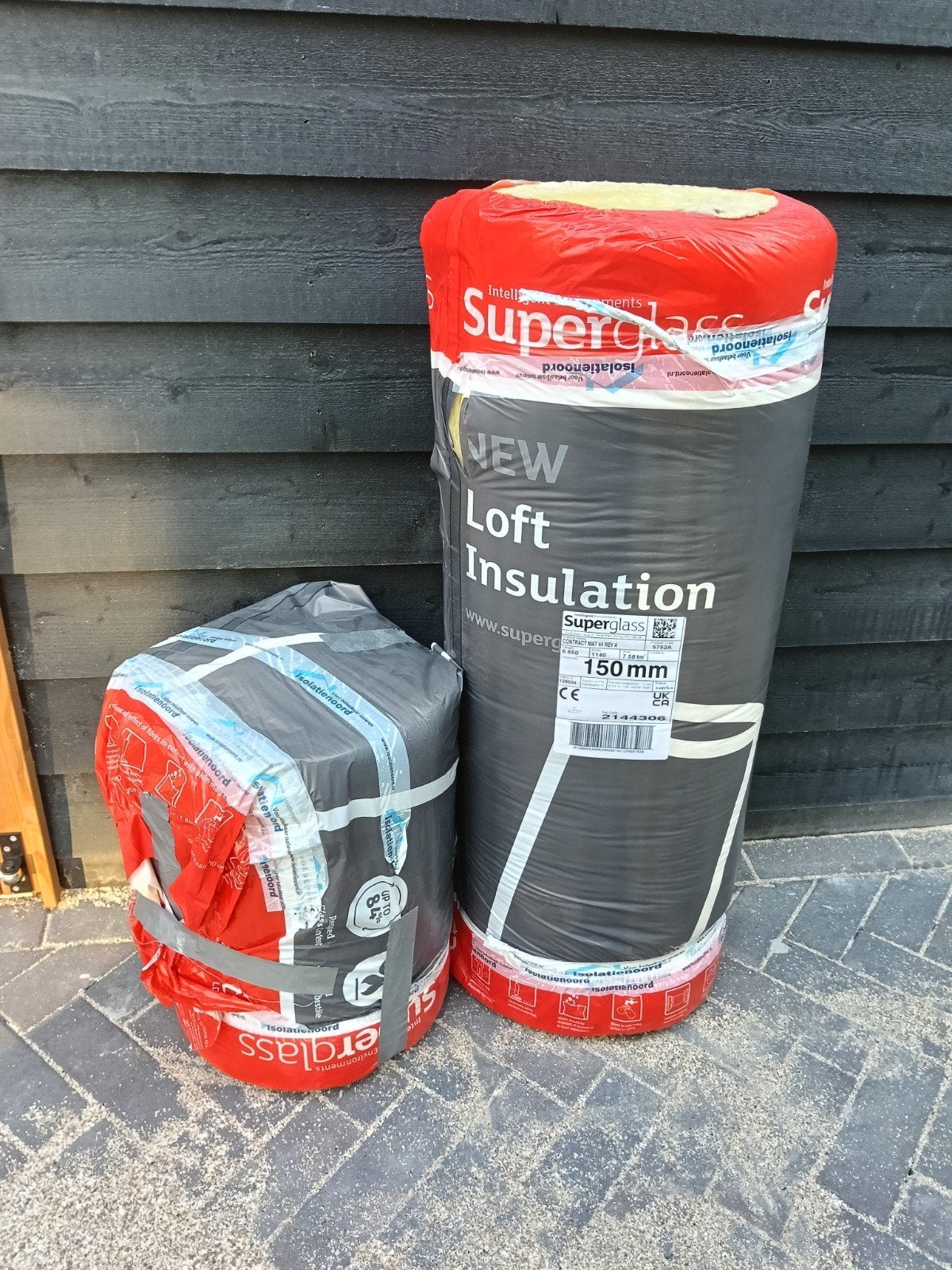 B-keus glaswol 150mm dik ~11m2, Doe-het-zelf en Verbouw, Isolatie en Afdichting, Ophalen, 10 tot 15 m², Dakisolatie, 12 cm of meer