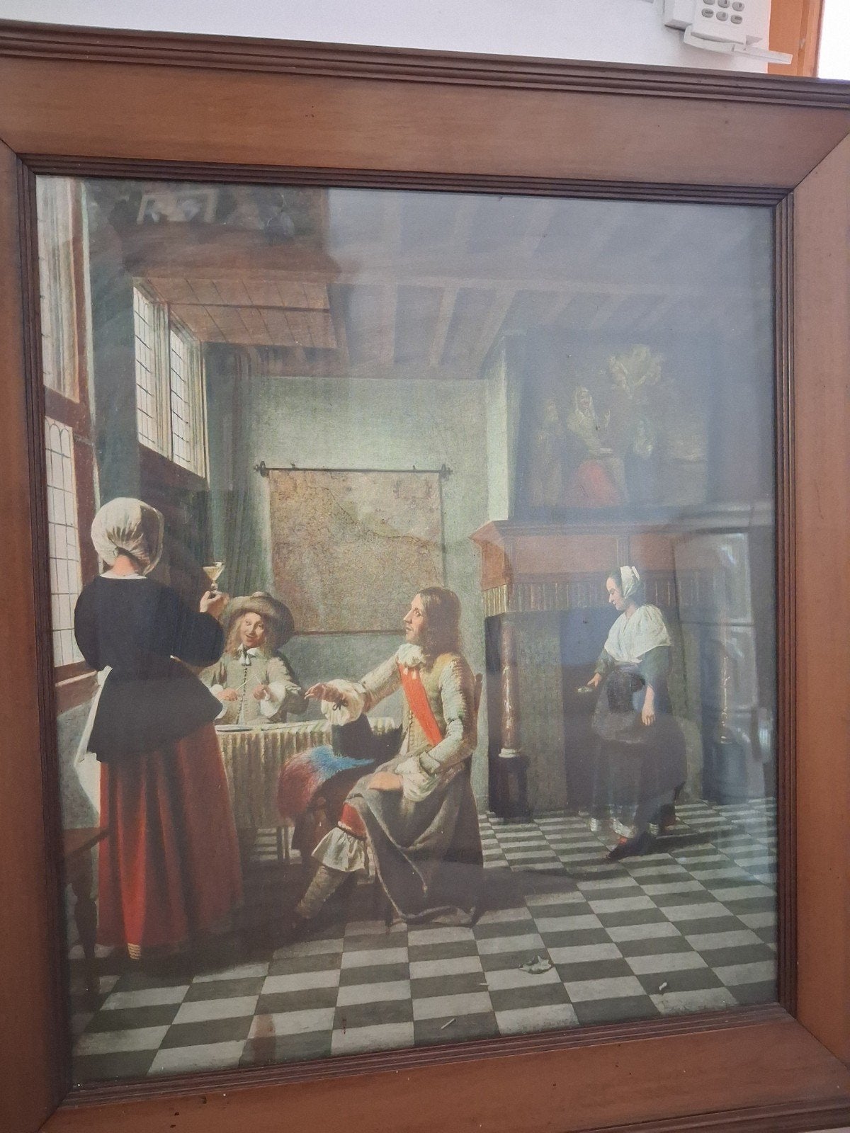 Antieke Print: De Kaartspelers van Pieter de Hooch, 1, Ophalen of Verzenden