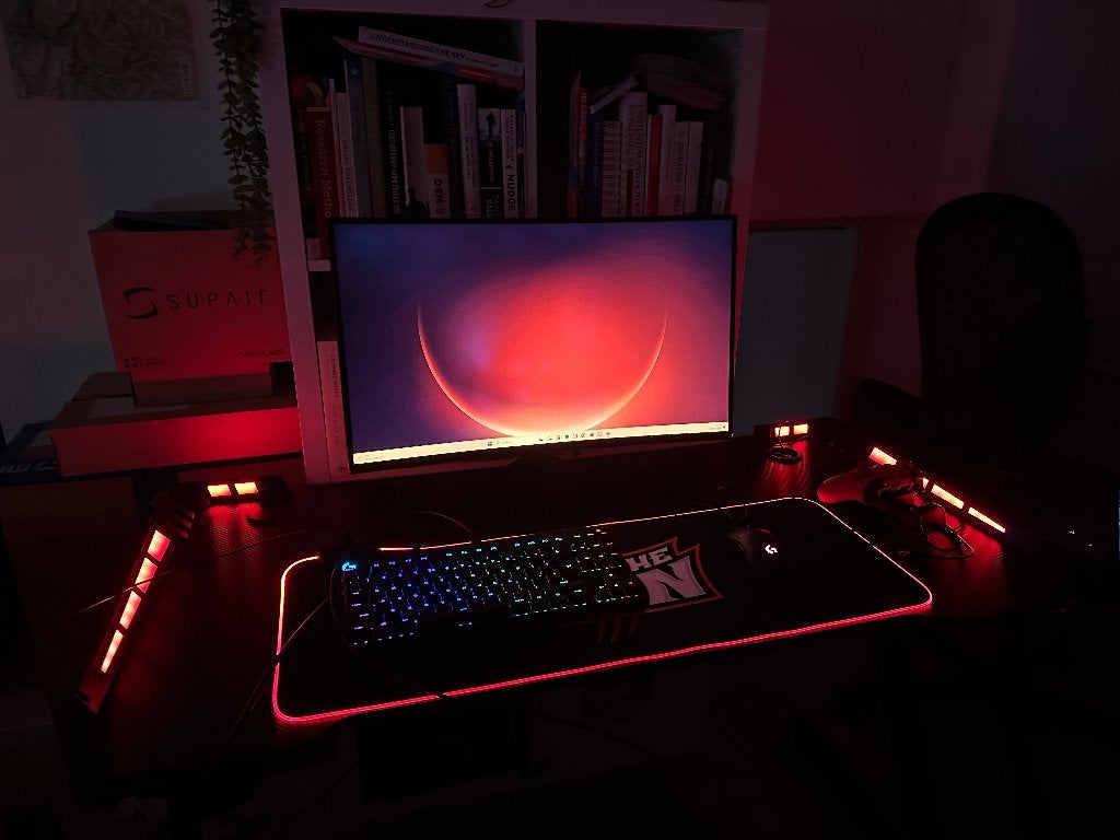 gaming bureau setup, Ophalen, Zwart, 120 cm, Zo goed als nieuw