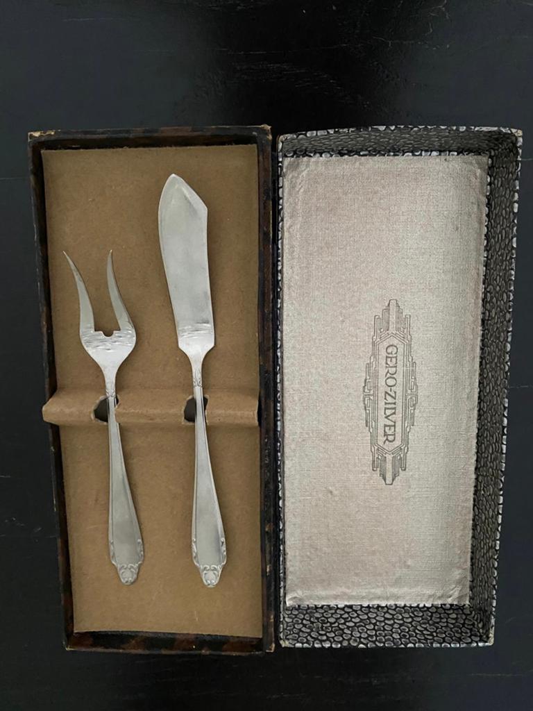Zilveren vistbestek van Gero Zilver, Antiek en Kunst, Ophalen of Verzenden
