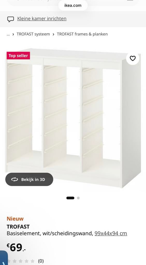 Ikea TROFAST, Huis en Inrichting, Zo goed als nieuw, Minder dan 100 cm, Met lade(s), 25 tot 50 cm