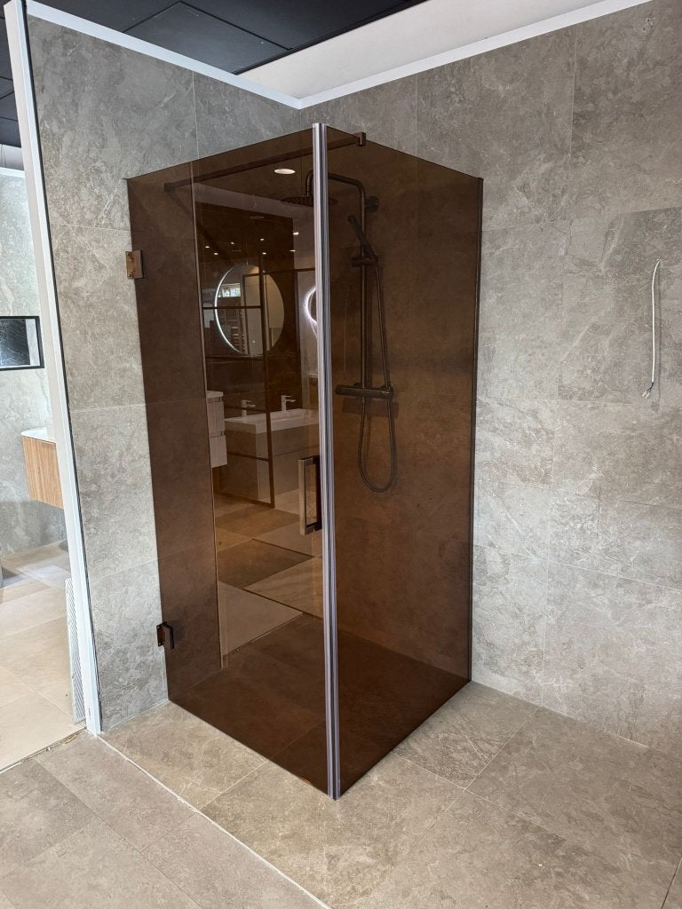 Zomeraktie douchecabine brons 90x90 of 100x100 nieuw in doos, Huis en Inrichting, Badkamer | Complete badkamers, Nieuw, Ophalen