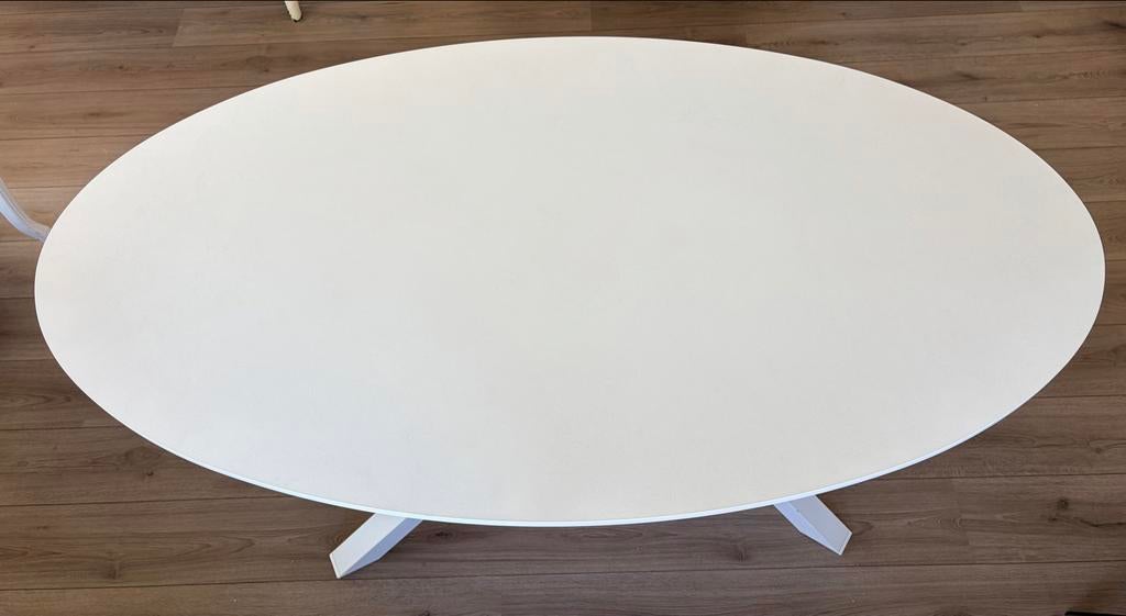 IKEA Mariedamm eettafel - witte ovale eettafel, Ophalen, Overige materialen, Gebruikt, 100 tot 150 cm