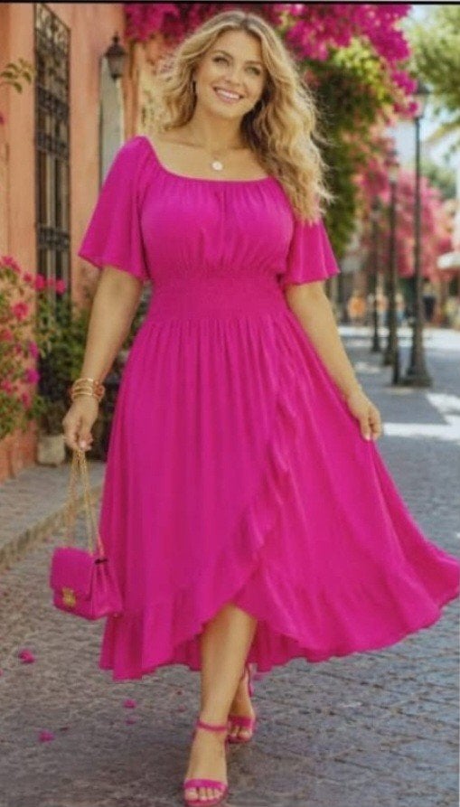 mooie maxi jurk plus size zomer, Kleding | Dames, Ophalen of Verzenden, Nieuw, Rood, Jurk