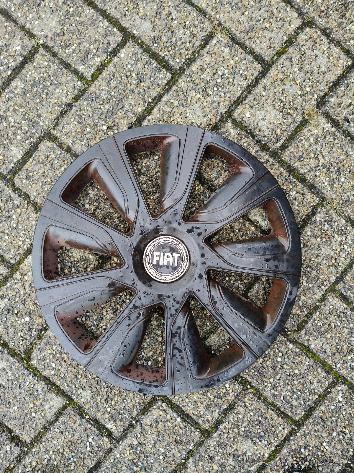 Fiat Wieldoppen Zwart 15 inch, Ophalen, Zo goed als nieuw