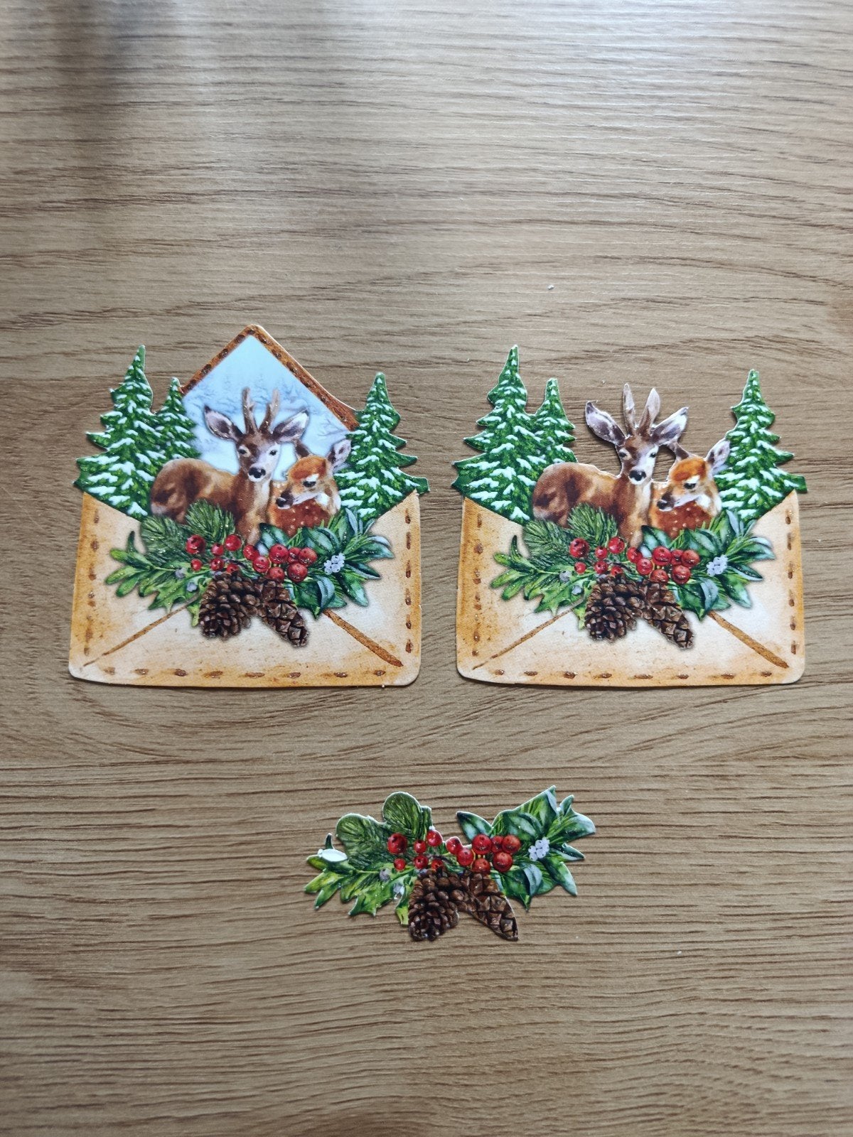 3D plaatjes herten met kerst versiering,, Ophalen of Verzenden, Nieuw, Kerst, Knipvel