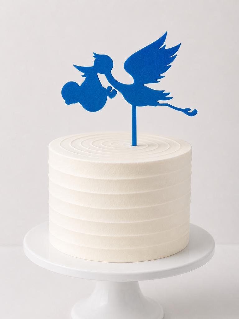 Ooievaar cake topper voor geboorte, Homemade, Kraamcadeau, Homemade, Nieuw