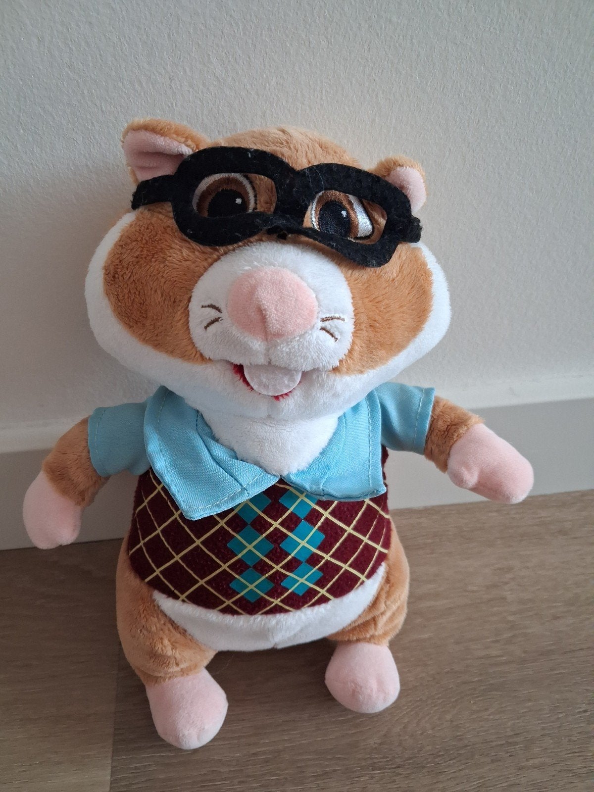Knuffel hamster AH Albert Heijn bril overhemd geruit K9596, Ophalen of Verzenden