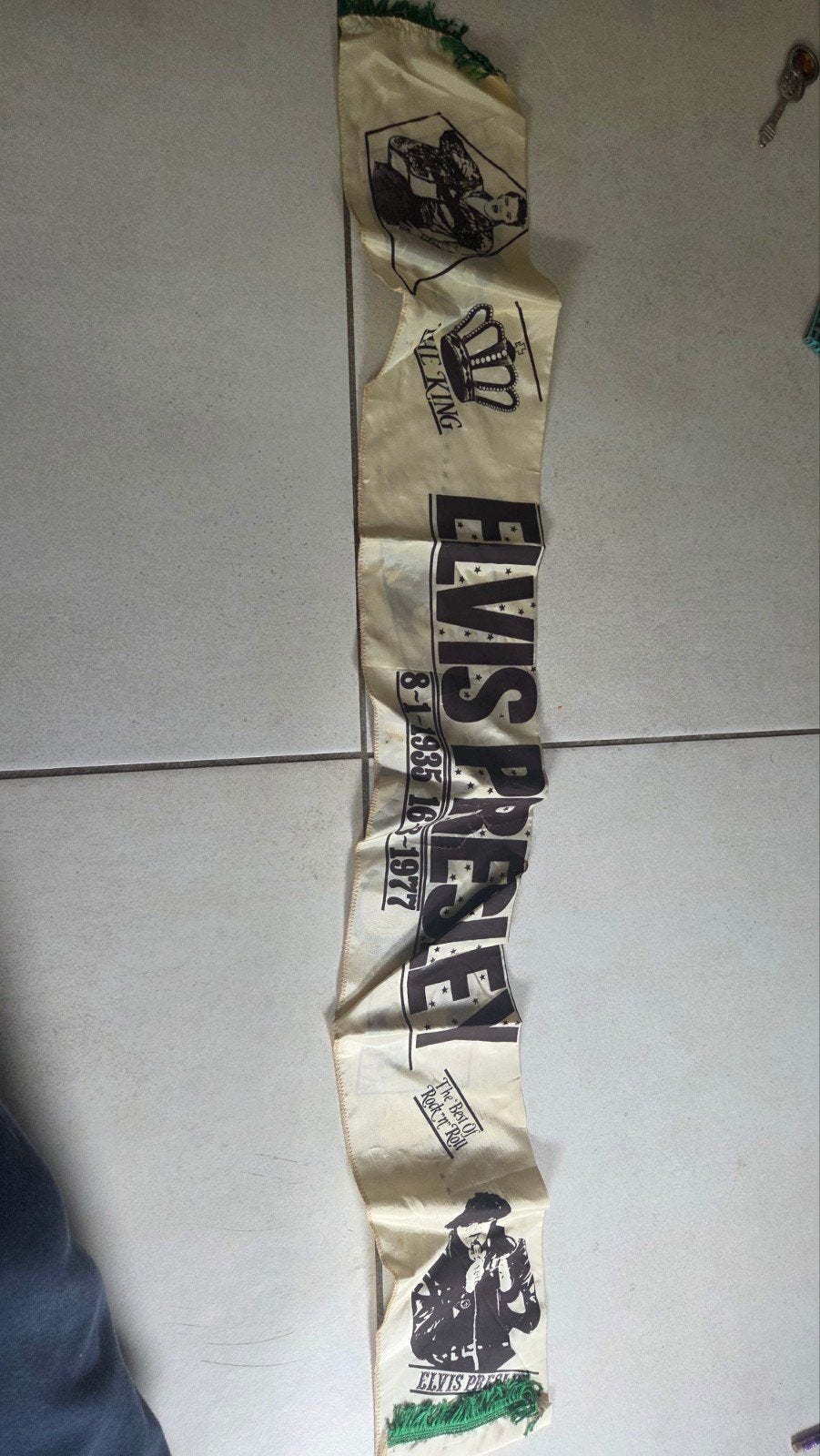 Vintage Elvis Presley Sjaal - The King of Rock 'n Roll, Ophalen of Verzenden, Gebruikt, Kleding