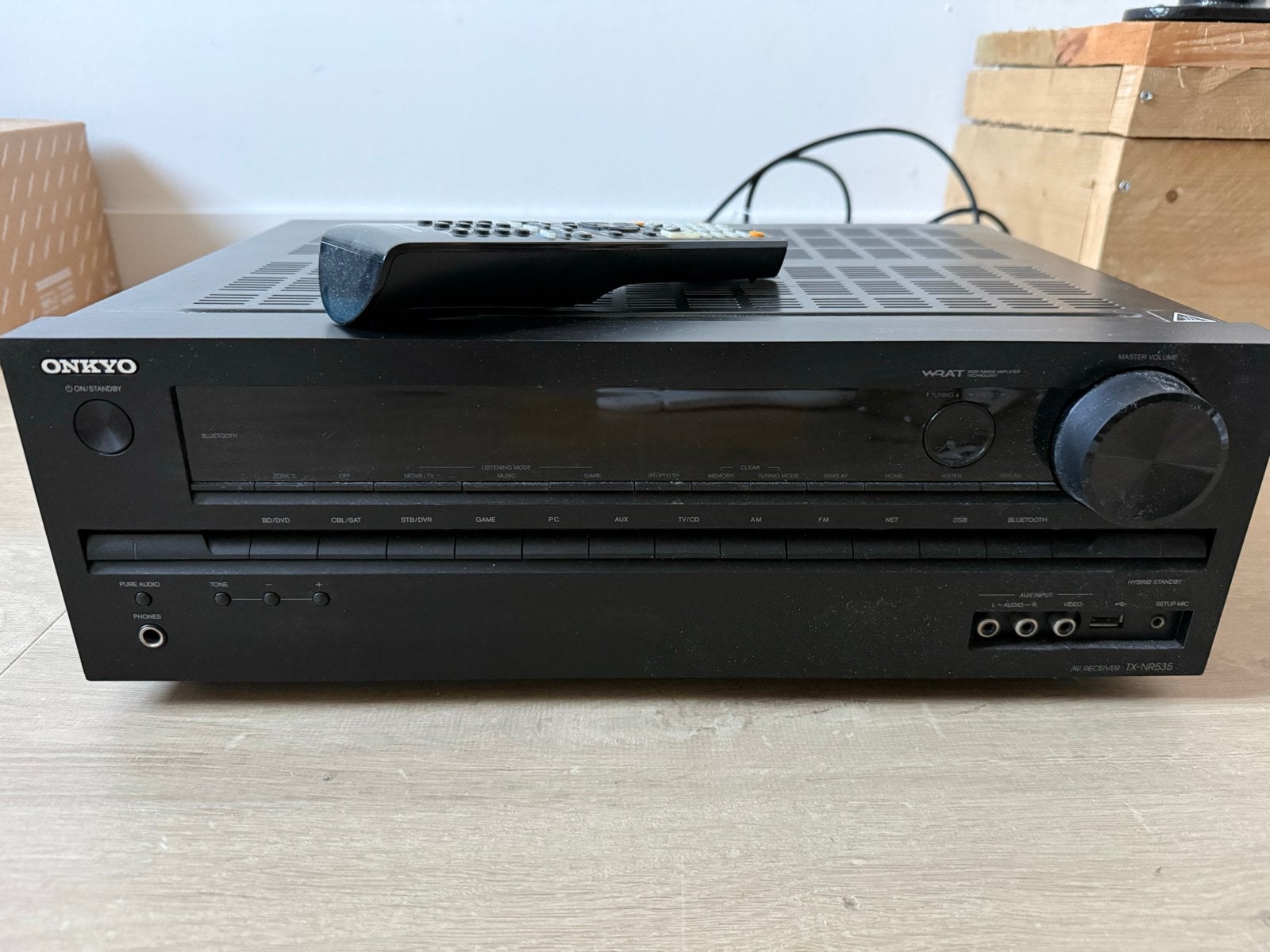 Onkyo TX-NR535 AV Receiver met afstandsbediening, Ophalen, Gebruikt, 120 watt of meer, Onkyo