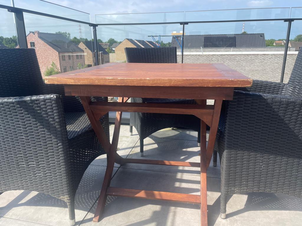 Teak houten Tuin tafel, Tuin en Terras, Ophalen, Zo goed als nieuw, Rechthoekig, Teakhout