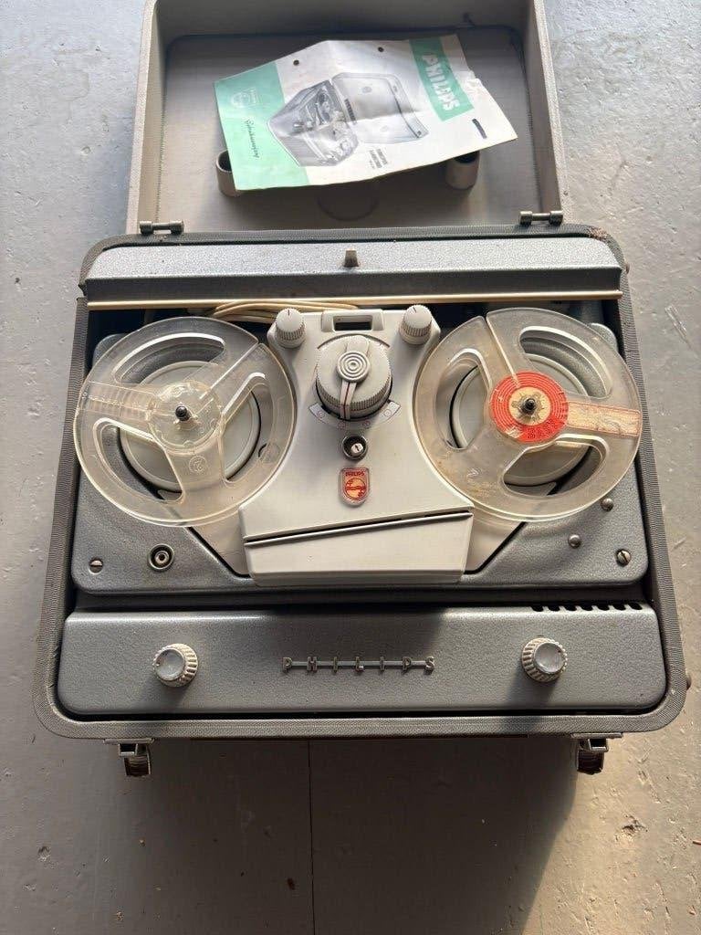 Philips EL 3517 draagbare kofferbandrecorder 1957, Ophalen of Verzenden, Bandrecorder, Met stofkap
